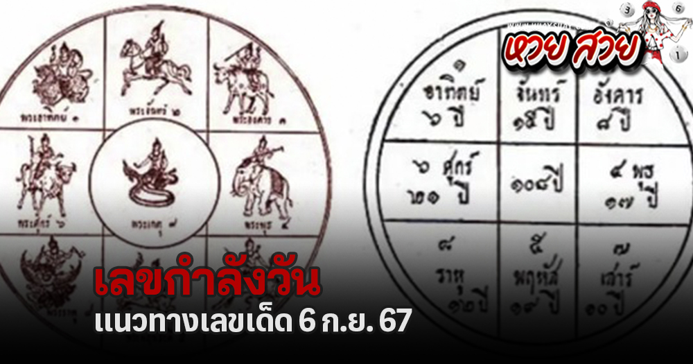 เลขกำลังวัน 6/9/2567