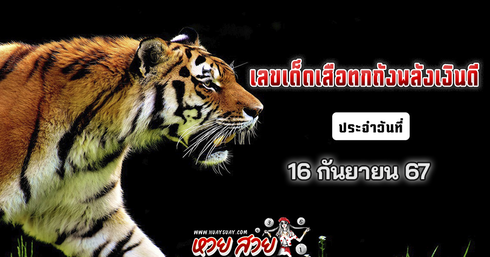 หวยเสือตกถังพลังเงินดี 16/9/2567