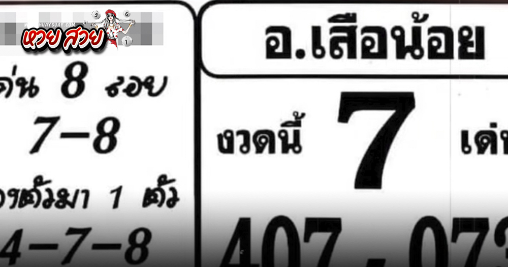 หวย อ.เสือน้อย 16/9/2567