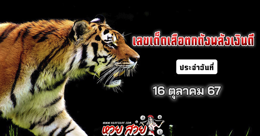 เลขเสือตกถังพลังเงินดี 16/10/67