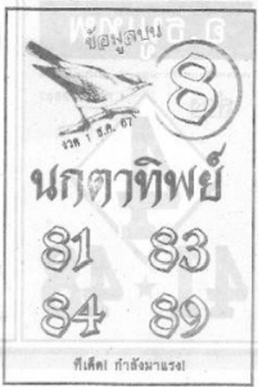 หวยนกตาทิพย์ 1/12/67