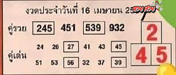 คู่เด่นคู่รวย 16/4/68