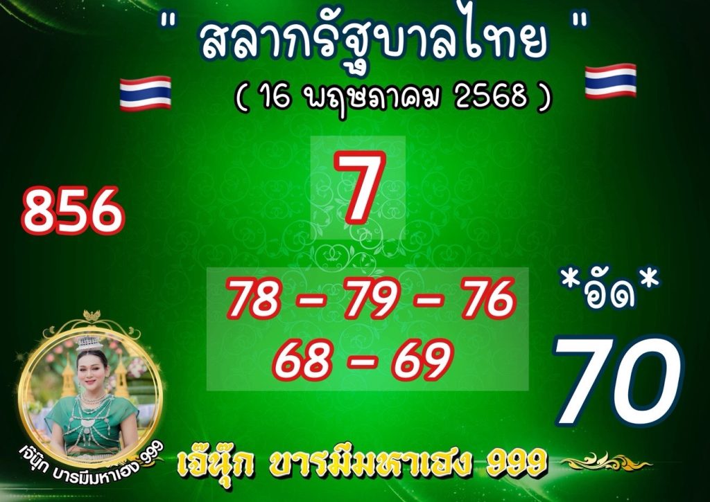 หวยเจ๊นุ๊ก 16/5/68