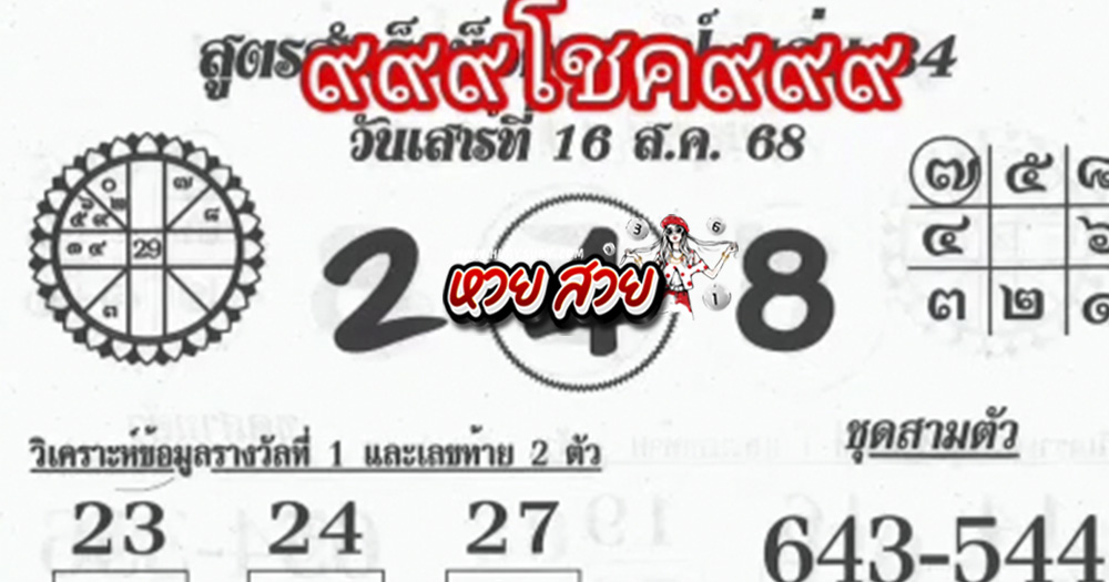เลขน็อคแชมป์ 16/8/68