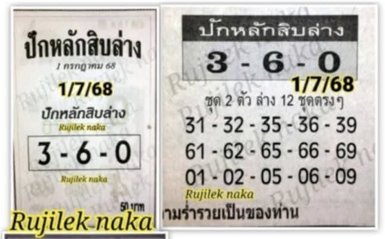 เลขปักหลักสิบ 1/7/68