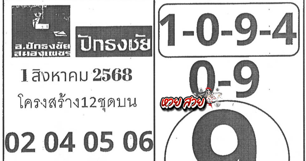 หวยปักธงชัย 1/8/68