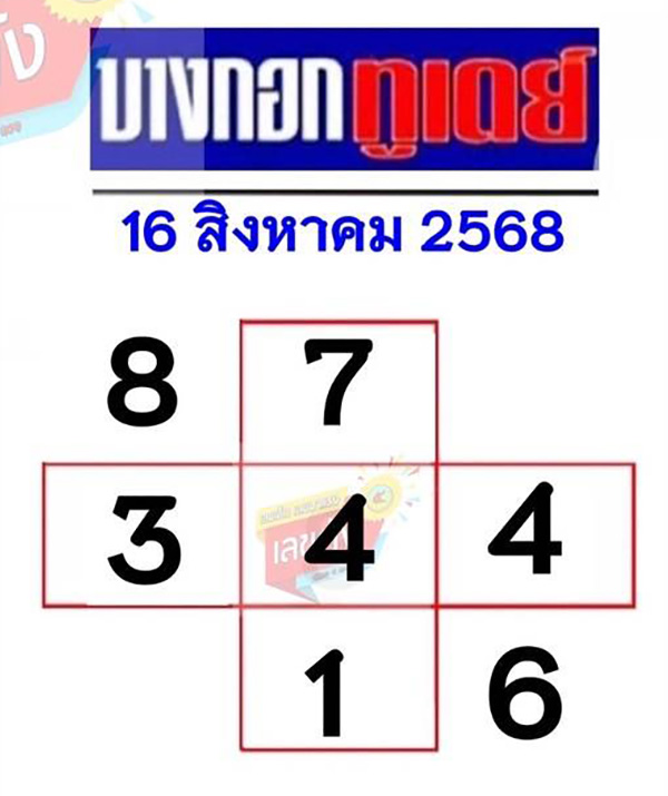 หวยบางกอกทูเดย์ 16/8/68