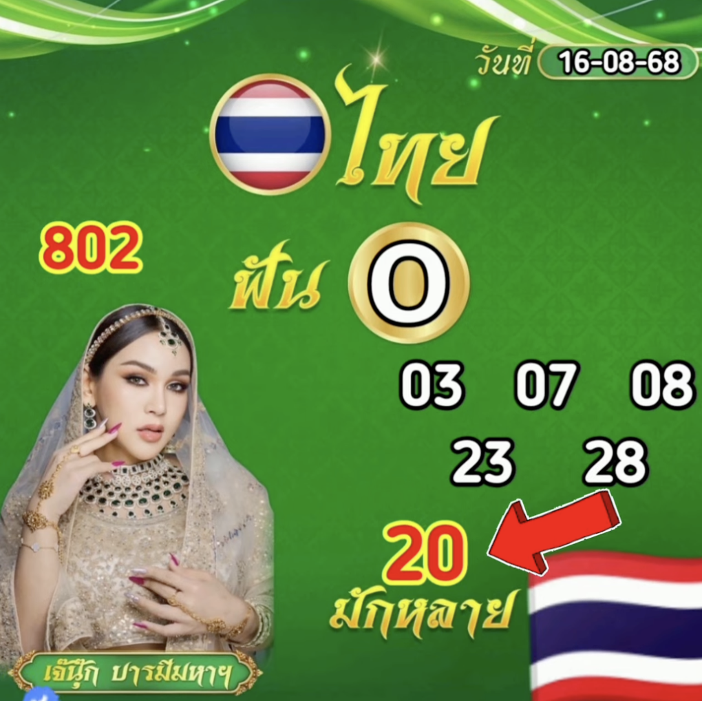 หวยเจ๊นุ๊ก 16/8/68