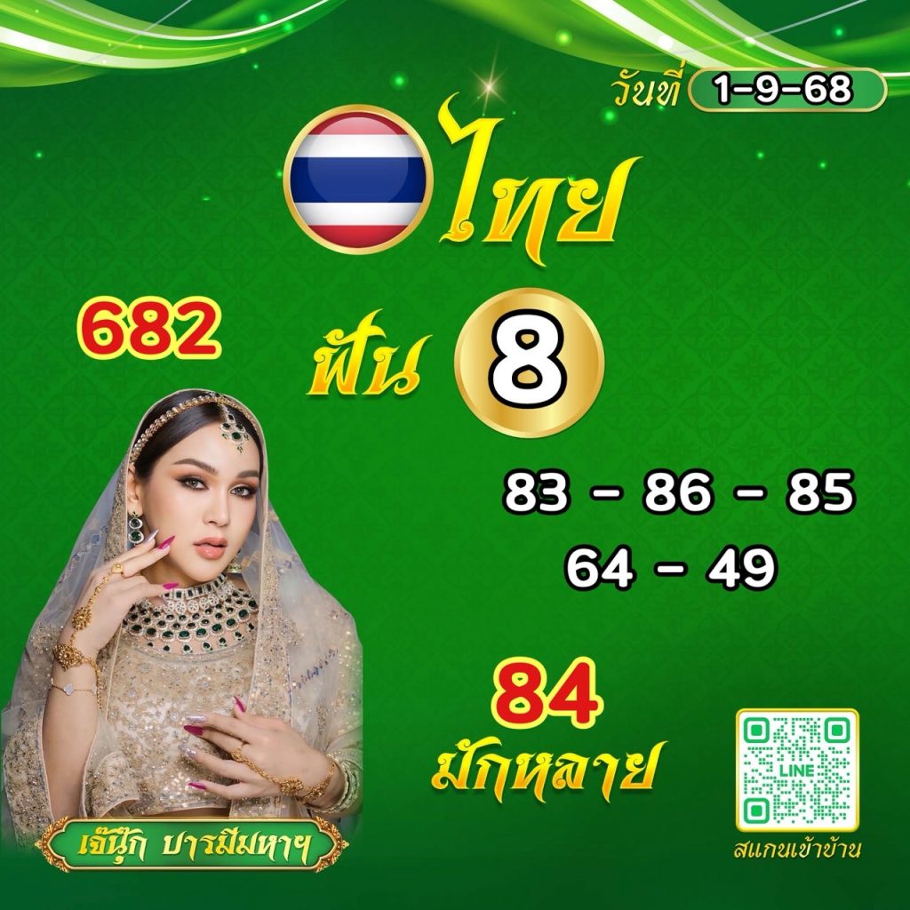 เลขเด็ดเจ๊นุ๊ก 1/9/68