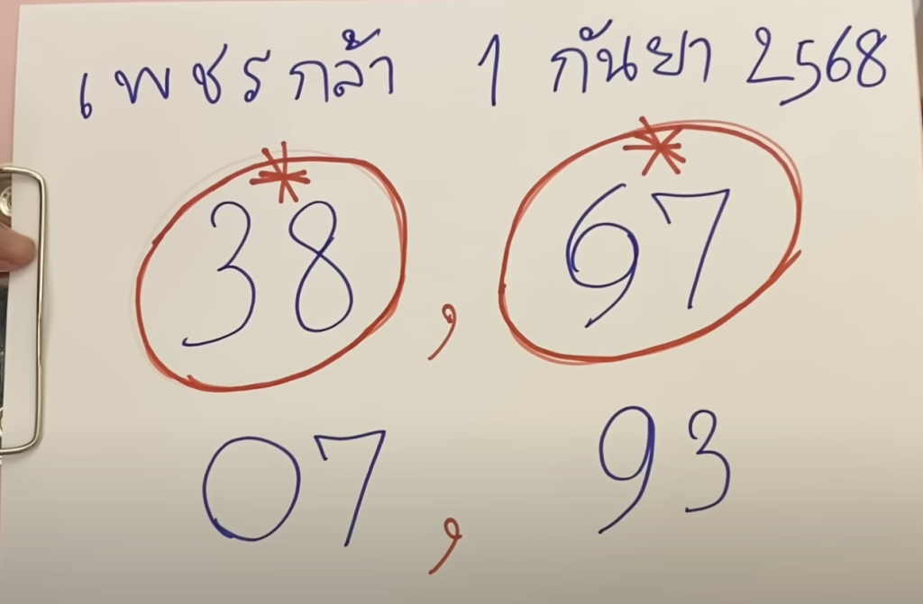 หวยเพชรกล้า 1/9/68