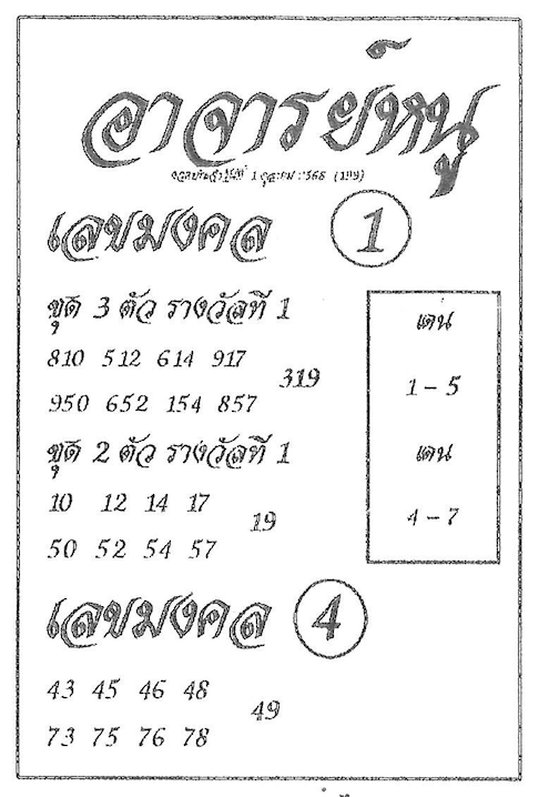 เลขอาจารย์หนู 1/10/68