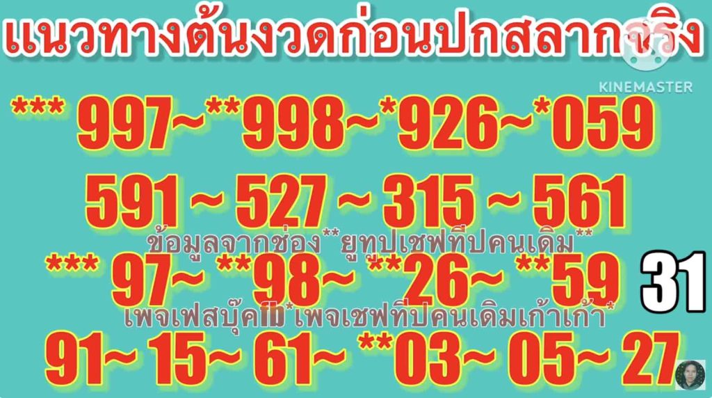 เลขแปลปกสลาก 16/10/68