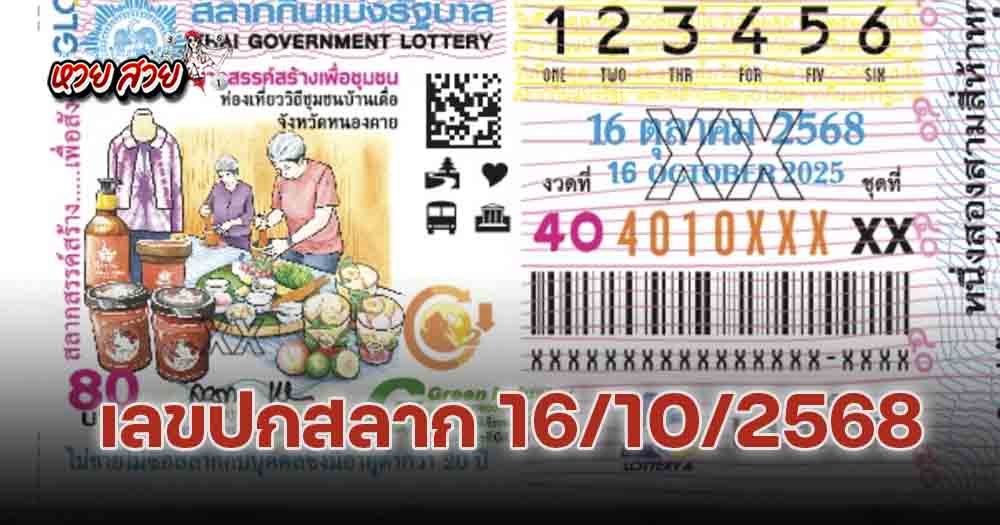 หวยแปลปกสลาก 16/10/68