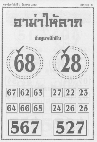 หวยอาม่าให้ลาภ 1/12/68
