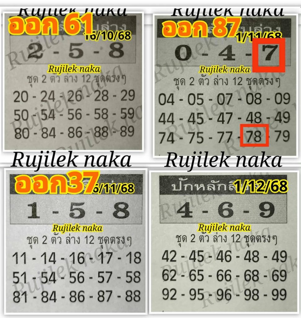 เลขปักหลักสิบ 1/12/68