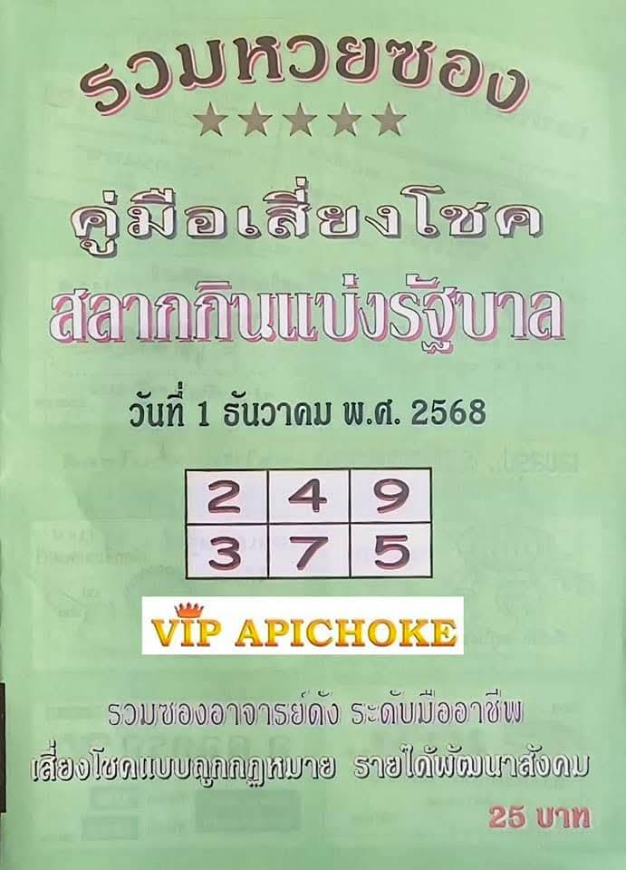 คู่มือเสี่ยงโชค 1/12/68