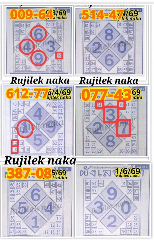 หวยผังเลขเด็ด 1/6/2569