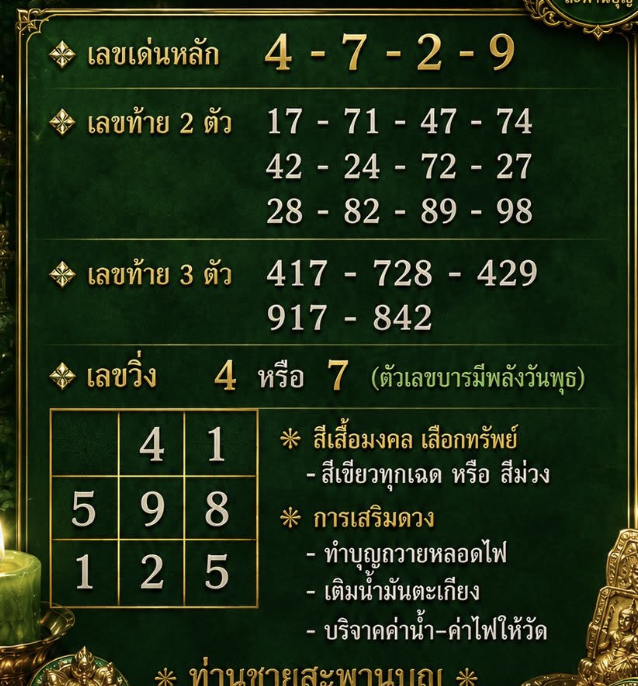เลขมงคล 1/7/2569