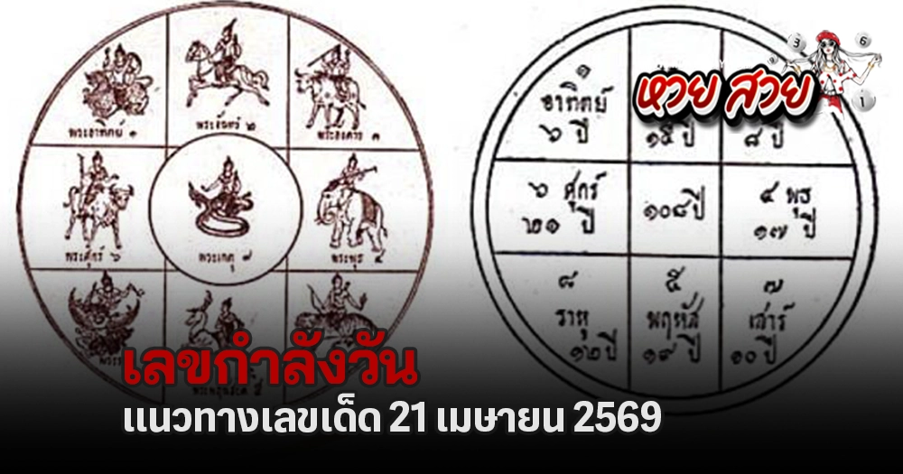 เลขกำลังวันอังคาร 21/4/2569