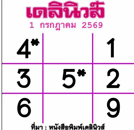 เลขเดลินิวส์ 1/7/2569