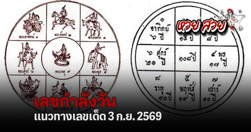 เลขกำลังวันพฤหัสบดี 3/9/2569