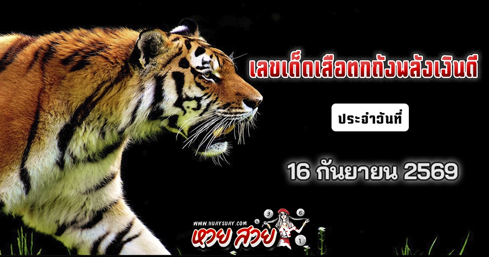หวยเสือตกถังพลังเงินดี 16/9/2569