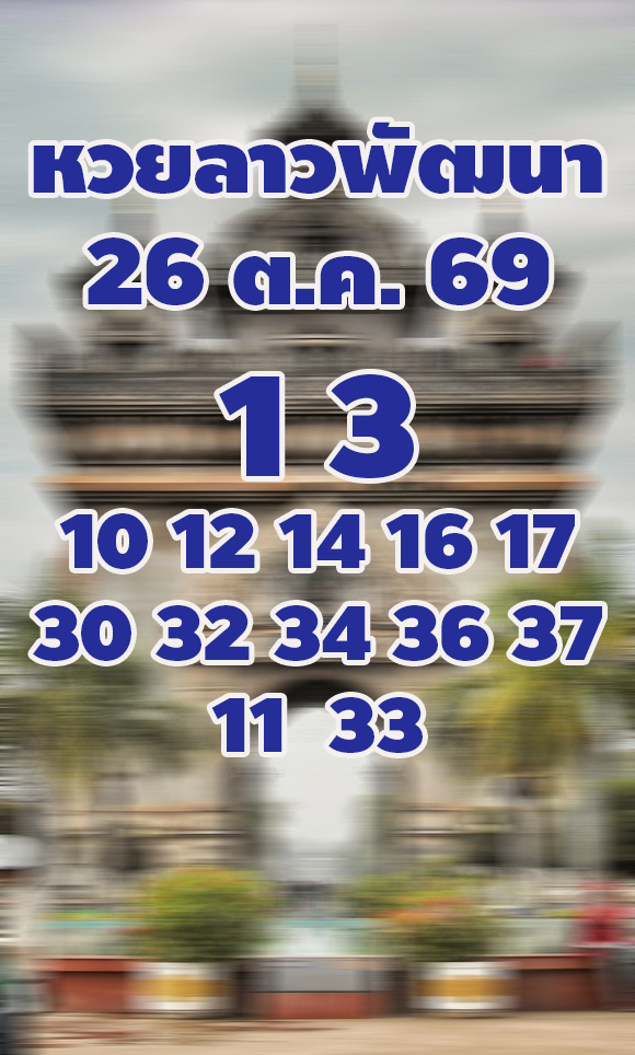 แนวทางหวยลาววันนี้ 26/10/2569