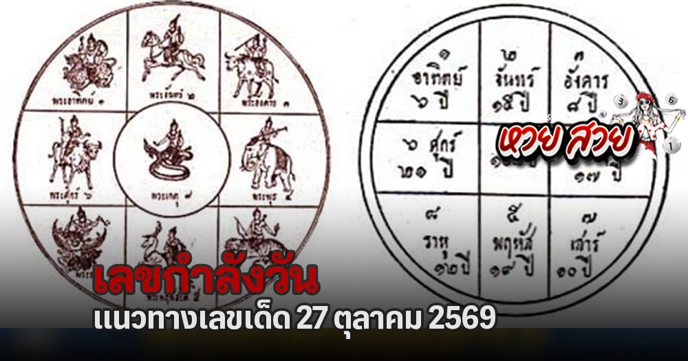 เลขกำลังวันอังคาร 27/10/2569